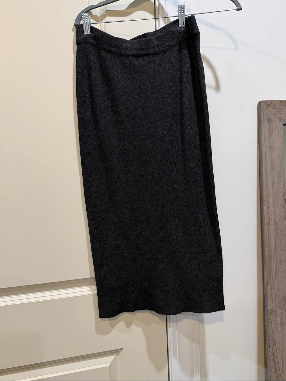 Zara Gray Knit Midi Pencil Skirt